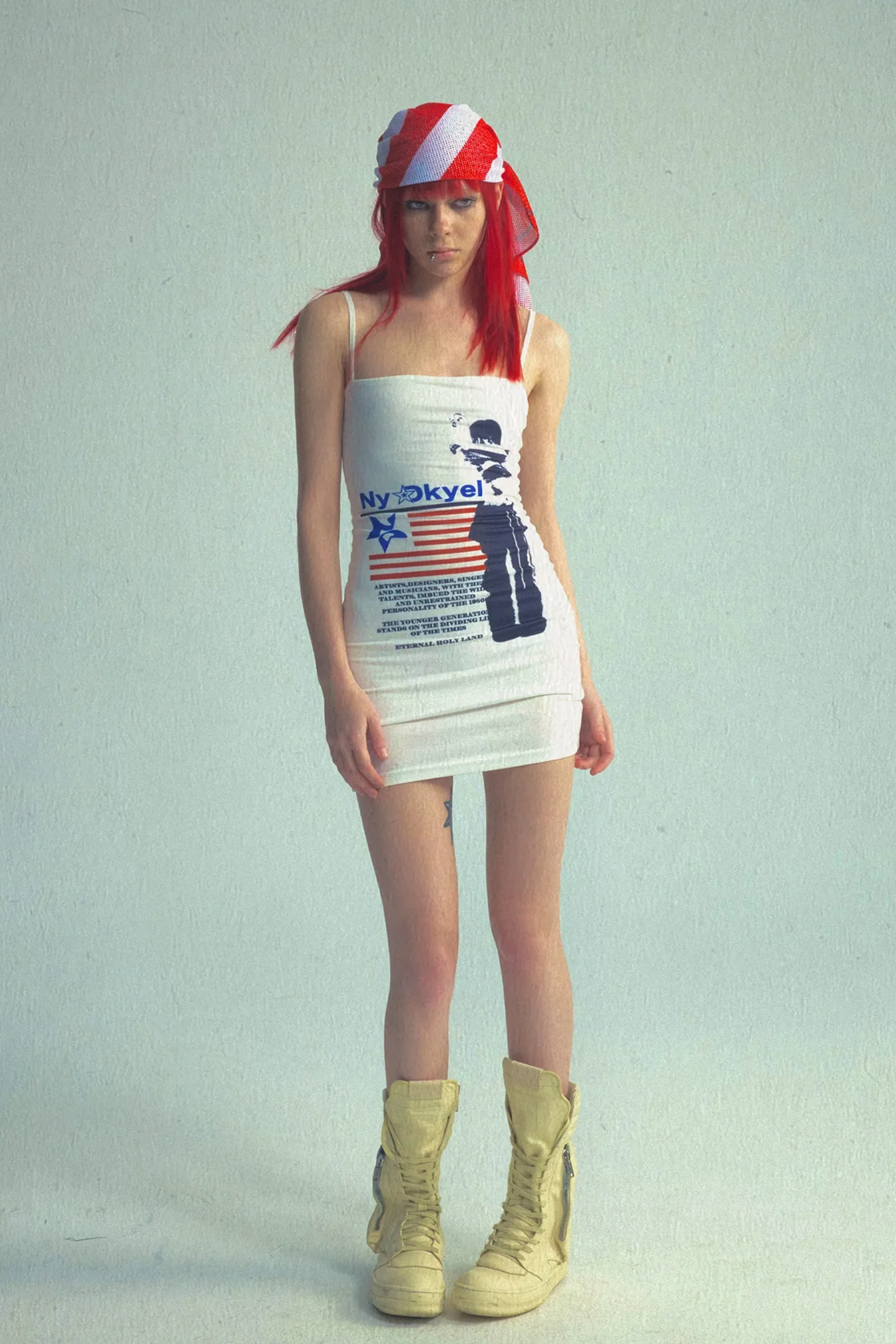 National Flag Print Double Layer Anti-Exposure Dress