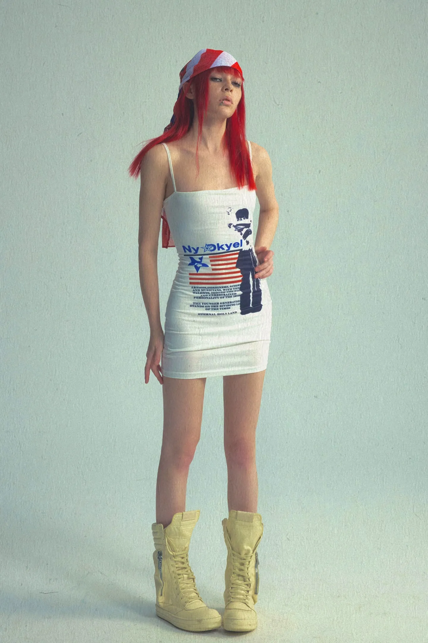 National Flag Print Double Layer Anti-Exposure Dress