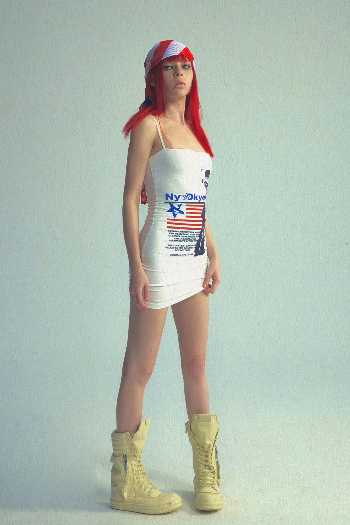 National Flag Print Double Layer Anti-Exposure Dress