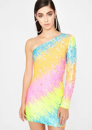 Neon Time To Shine Sequin Dress