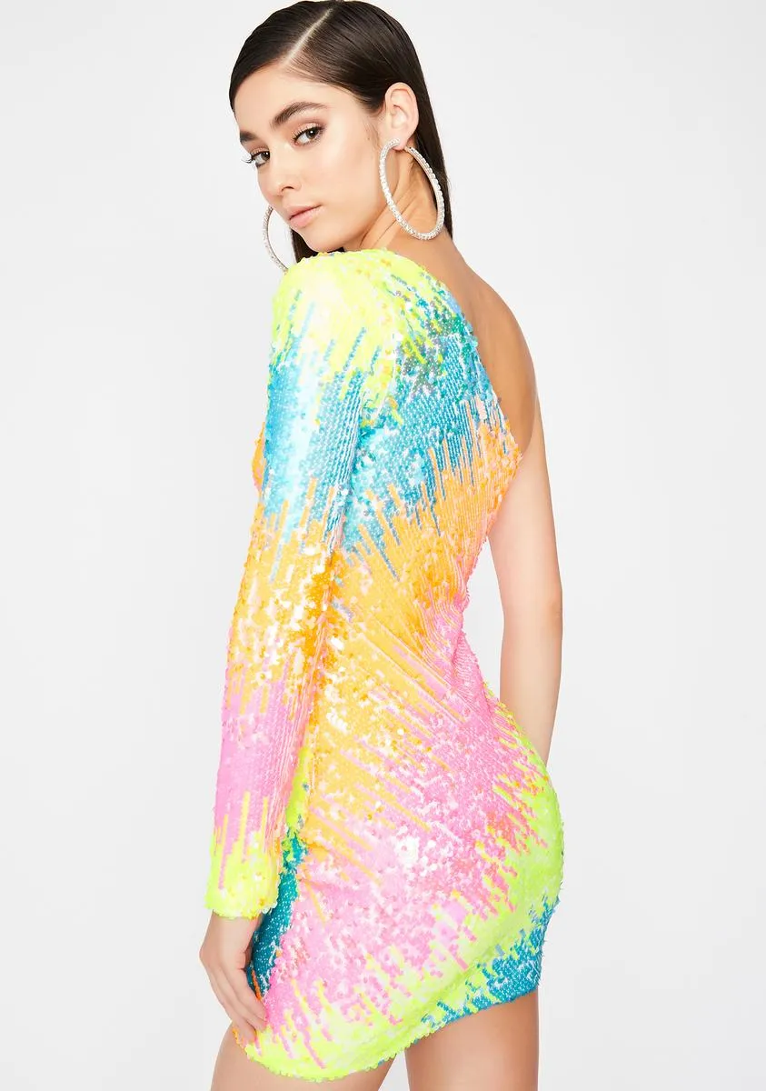 Neon Time To Shine Sequin Dress