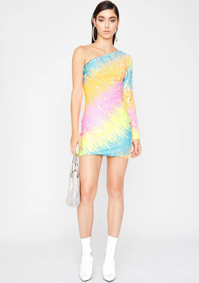 Neon Time To Shine Sequin Dress