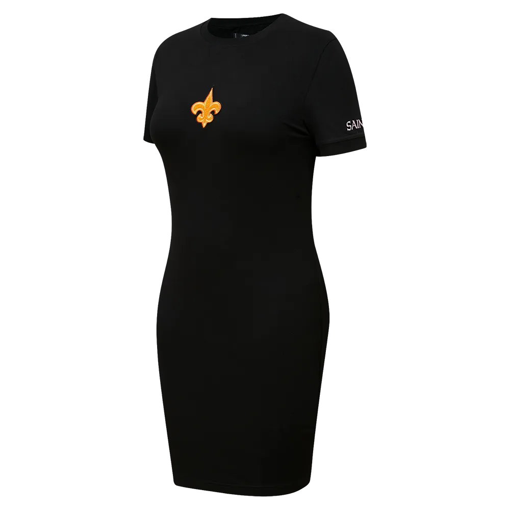 NEW ORLEANS SAINTS WASHED NEON BODYCON DRESS (BLACK)