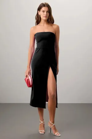 Noir Elegance Strapless Dress