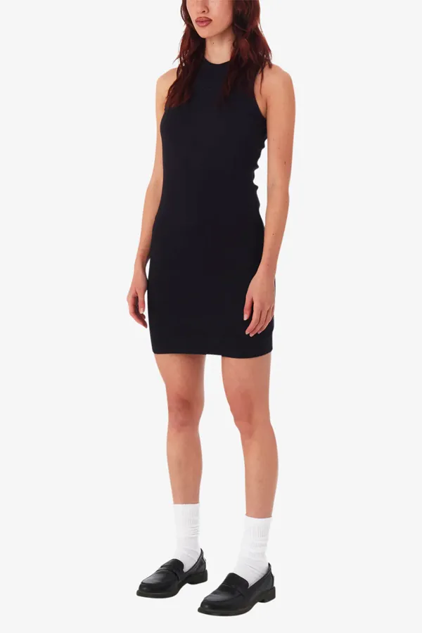 Obey Rib Knit Dress | Anthracite