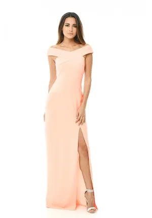 Off The Shoulder Blush Cross Maxi Dress