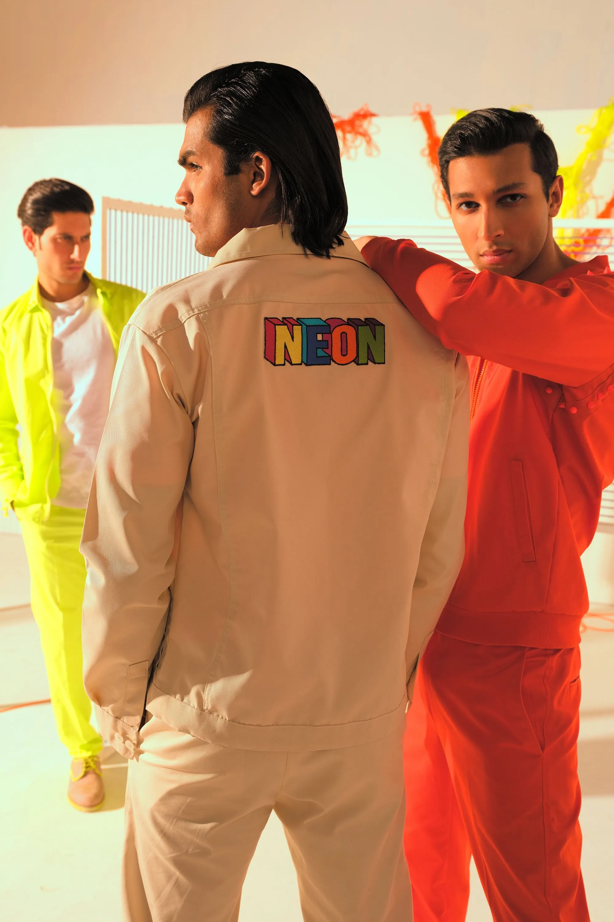 Off White Neon Back Patch Jacket