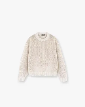 Open Gauge Knit Sweater - Off White