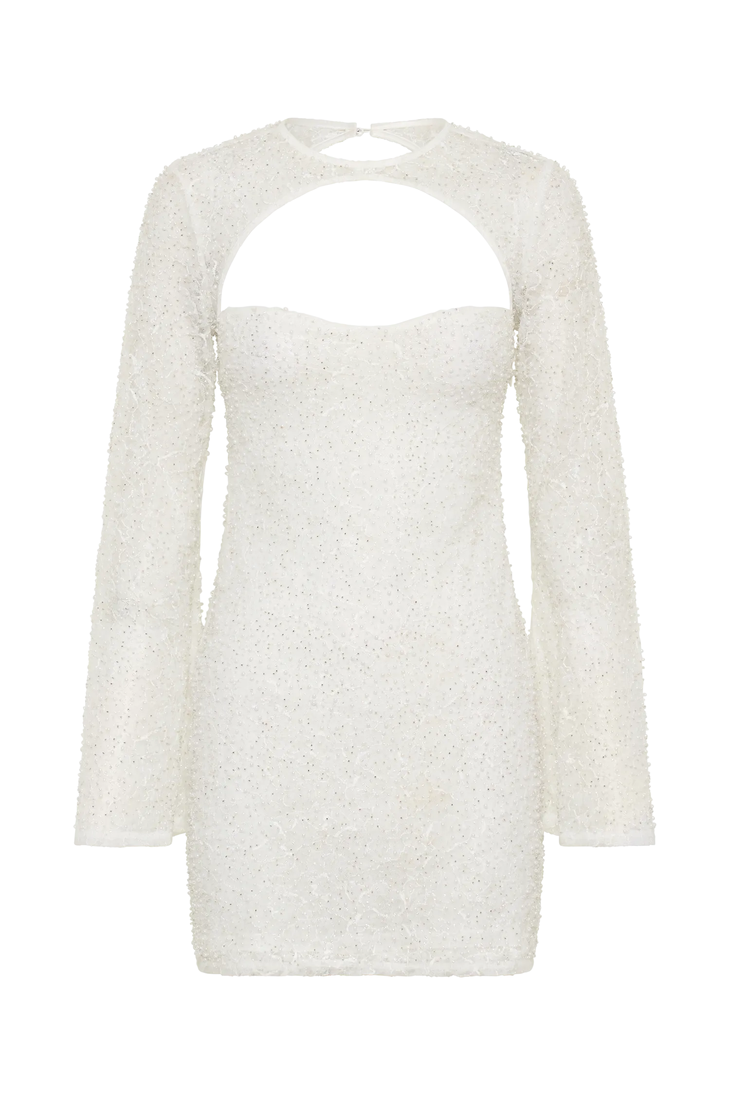 Paxton Pearl Beaded Mini Dress - White