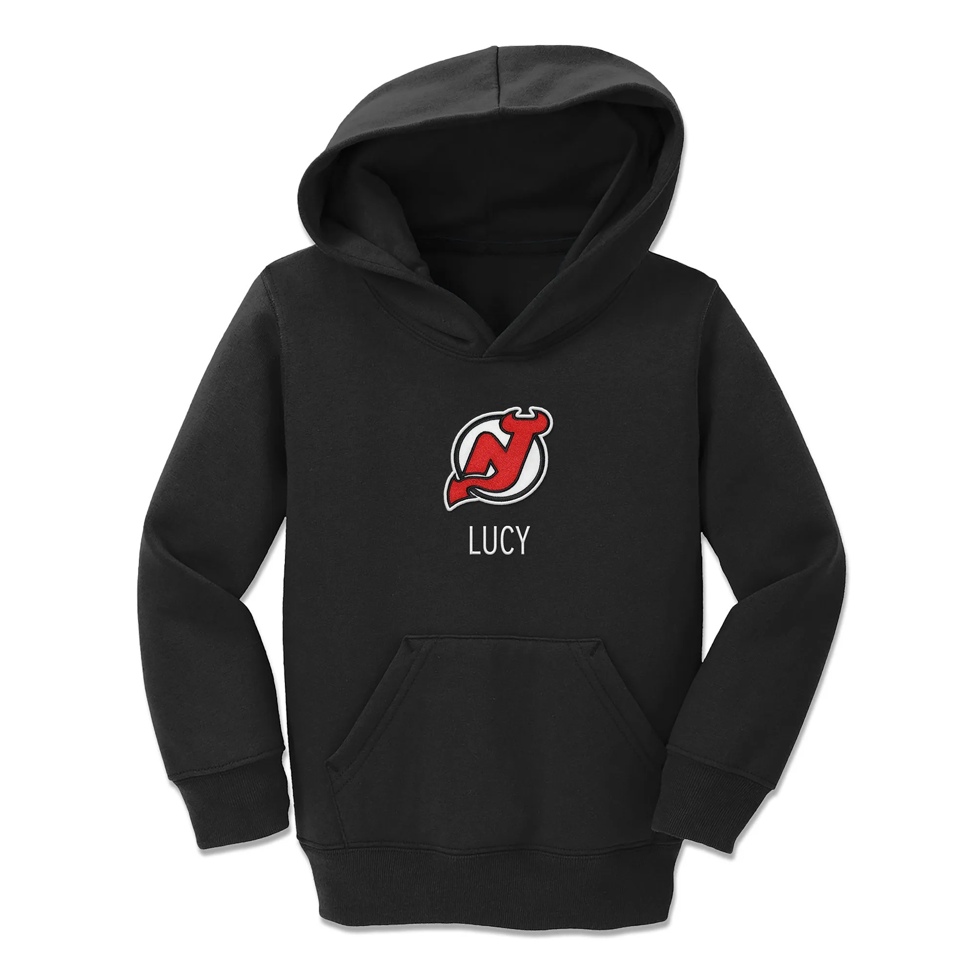 Personalized New Jersey Devils Toddler Pullover Hooded Sweatshirt