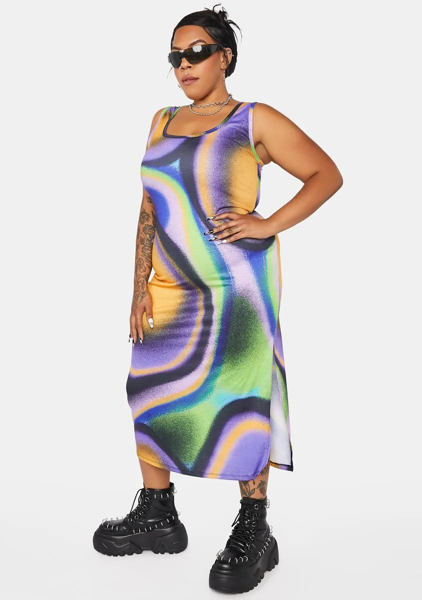 Plus Digital States Maxi Dress