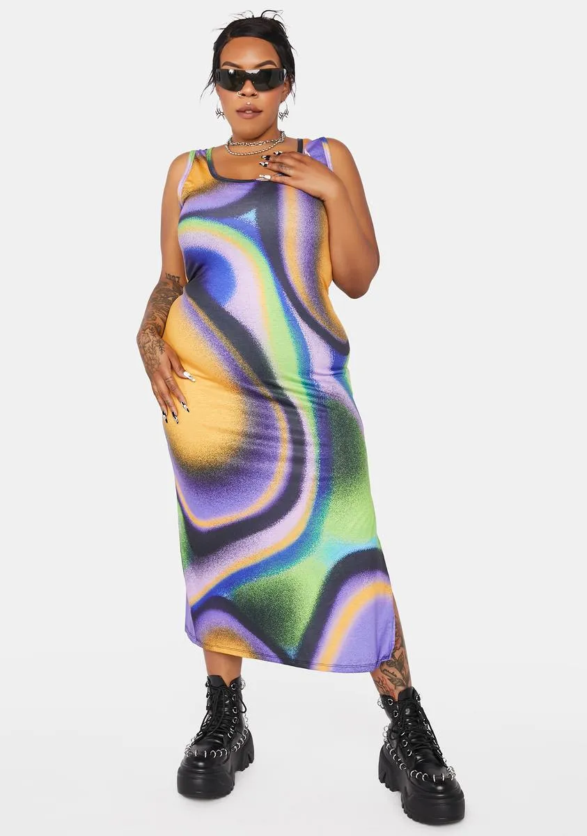 Plus Digital States Maxi Dress