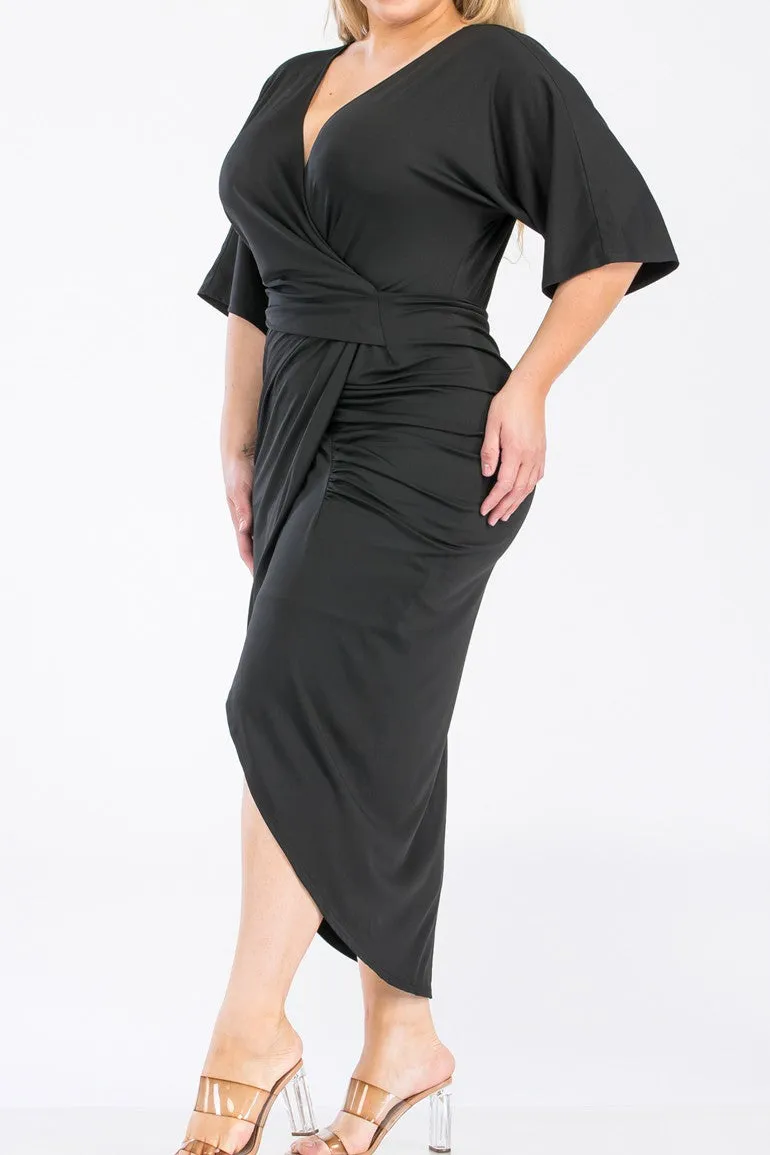 Plus Size Ruched Bodycon Dress