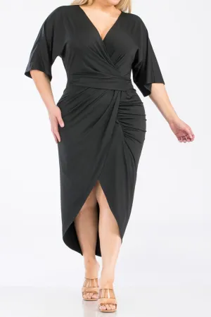 Plus Size Ruched Bodycon Dress