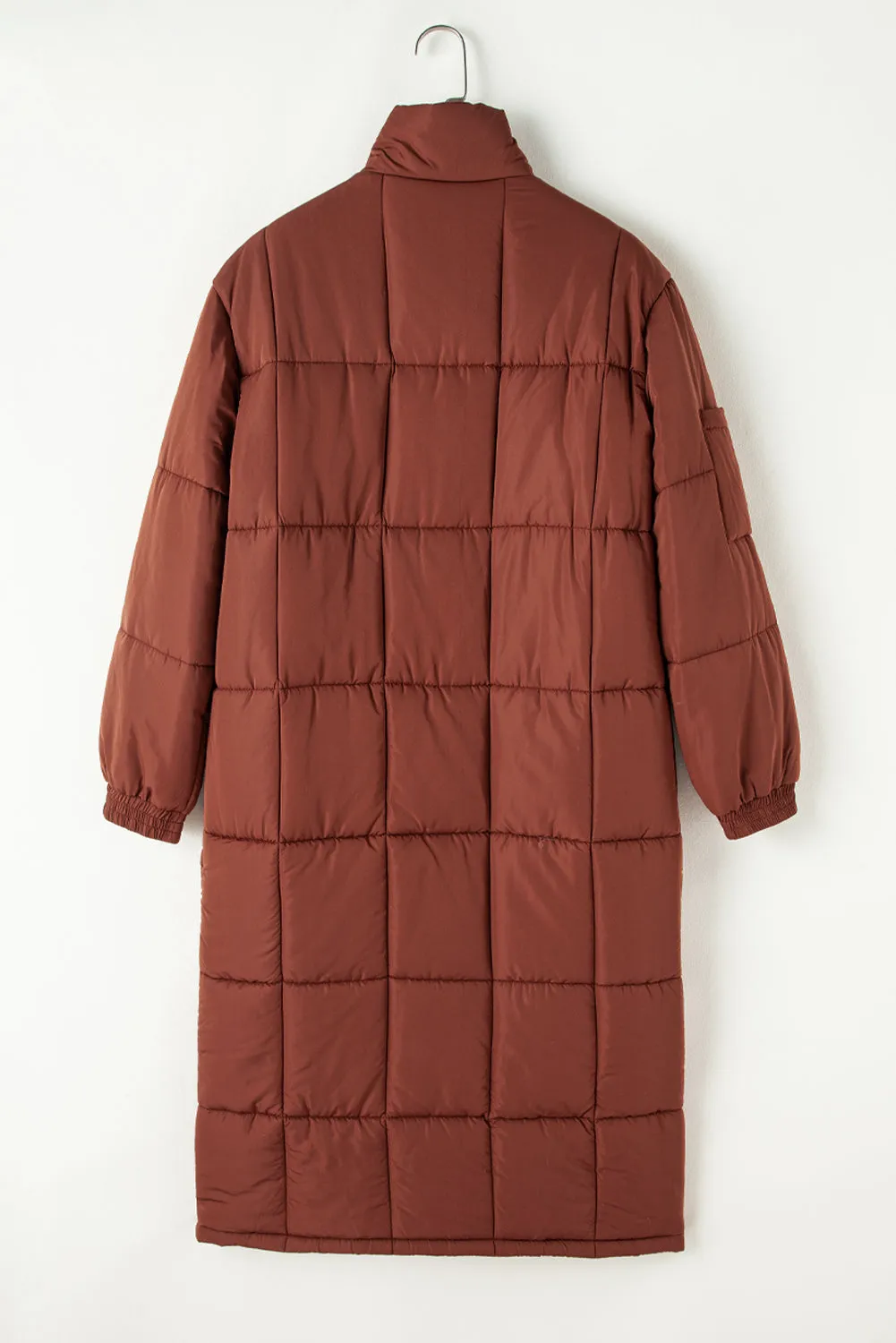 Quilted Puffer Stand Neck Mid-length Coat