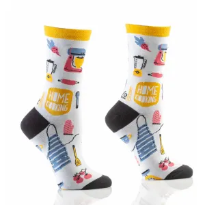 "Home Cooking" Cotton Dress Crew Socks by YO Sox - Medium