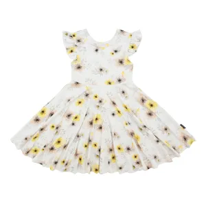 Ruffled Sleeves Twirl Dress - Sunny Meadow