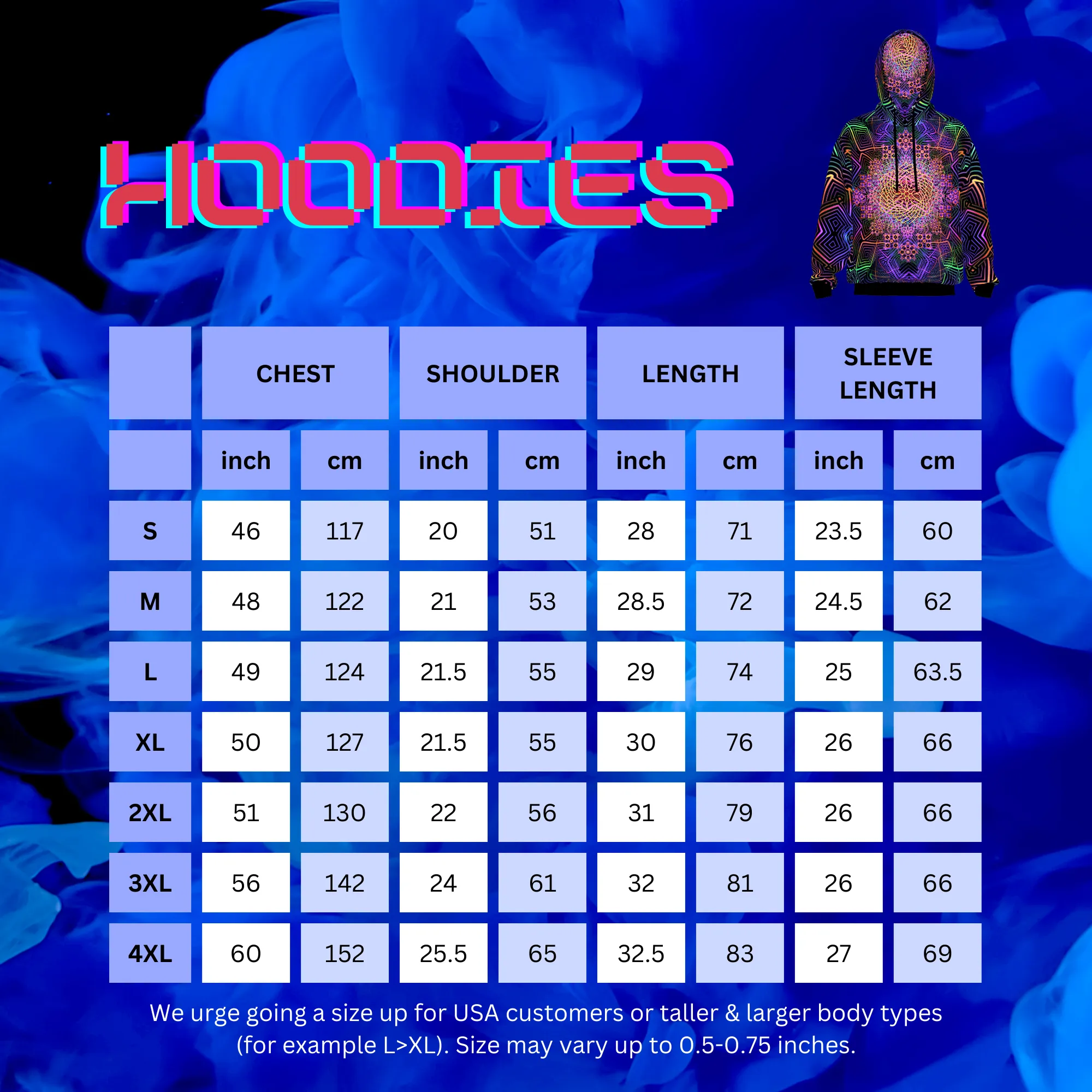 Sacred Geometry Hoodie | Fractal Hoodie | Psy Clothing | Festival Hoodie | Psychedelic Sweater | Yakeken Blue Magic (HD)