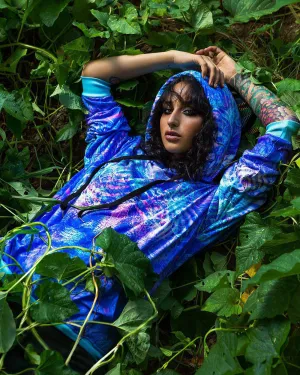 Sacred Geometry Hoodie | Fractal Hoodie | Psy Clothing | Festival Hoodie | Psychedelic Sweater | Yakeken Blue Magic (HD)