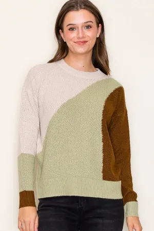 Sage Abstract Colorblock Sweater - FINAL SALE