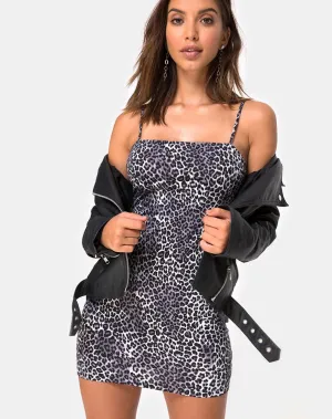 Selah Bodycon Dress in Rar Leopard Grey