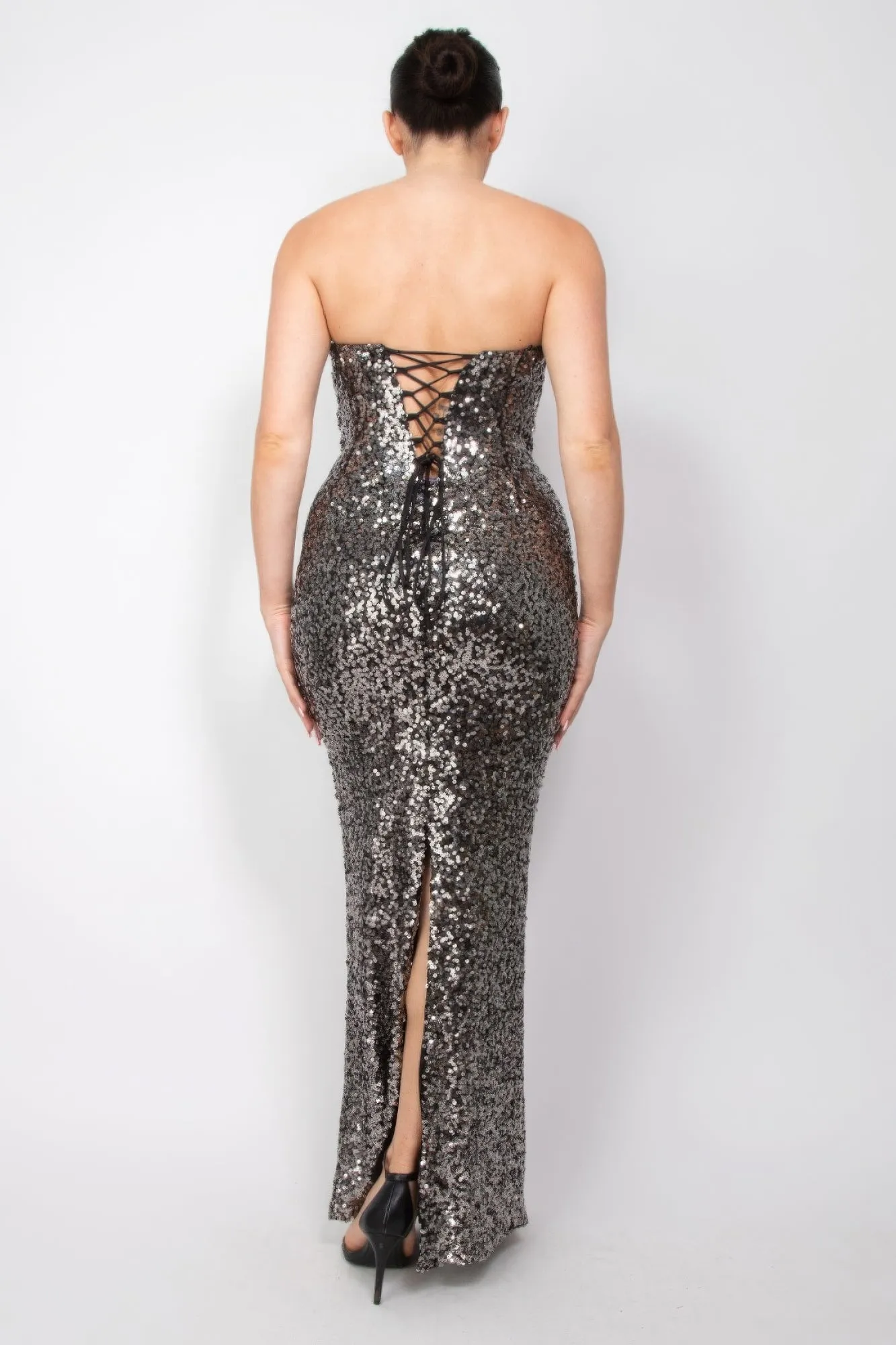 Sequin V Dress