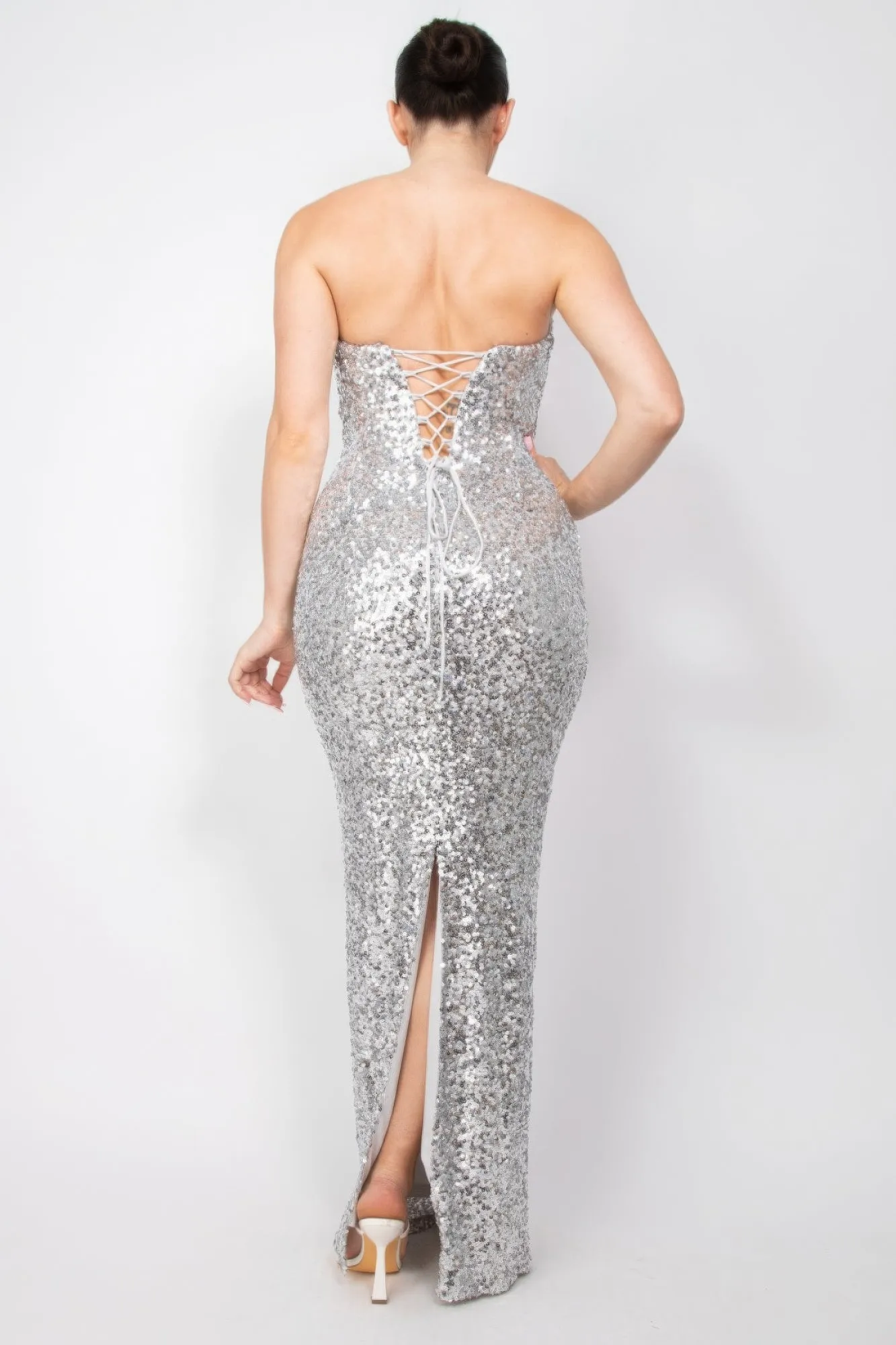 Sequin V Dress