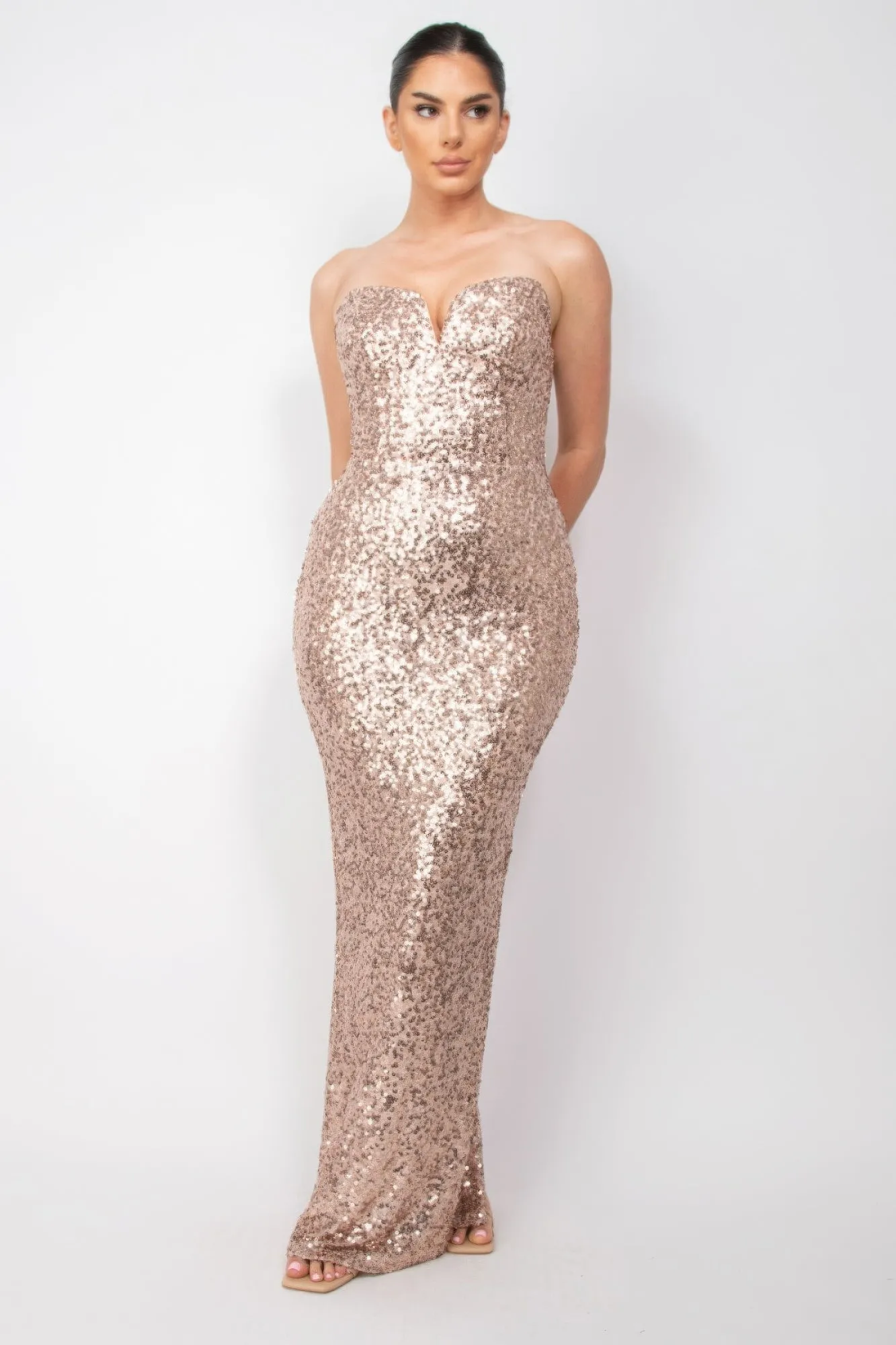 Sequin V Dress