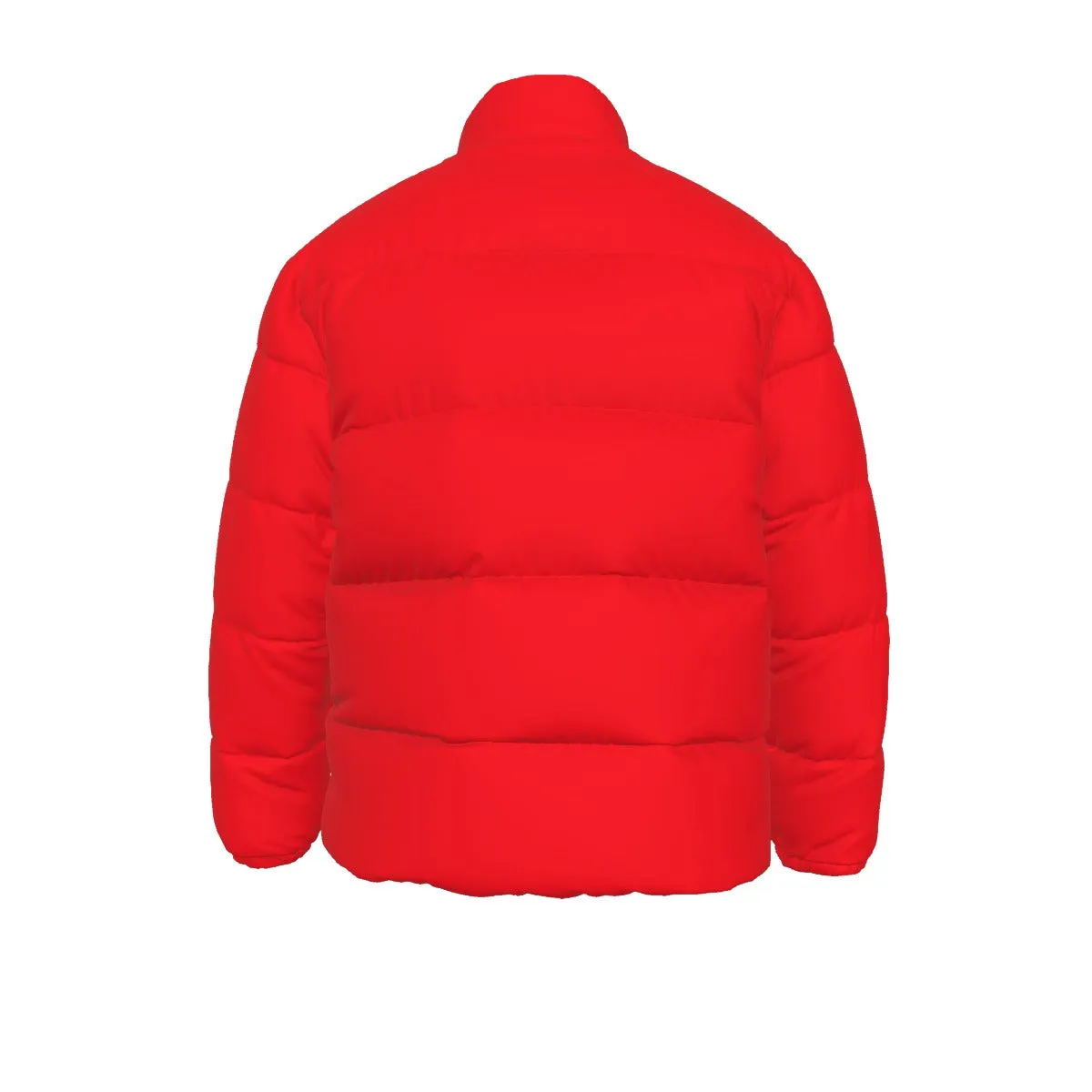 Sixty Eight 93 Logo White Red Unisex Puffer Jacket