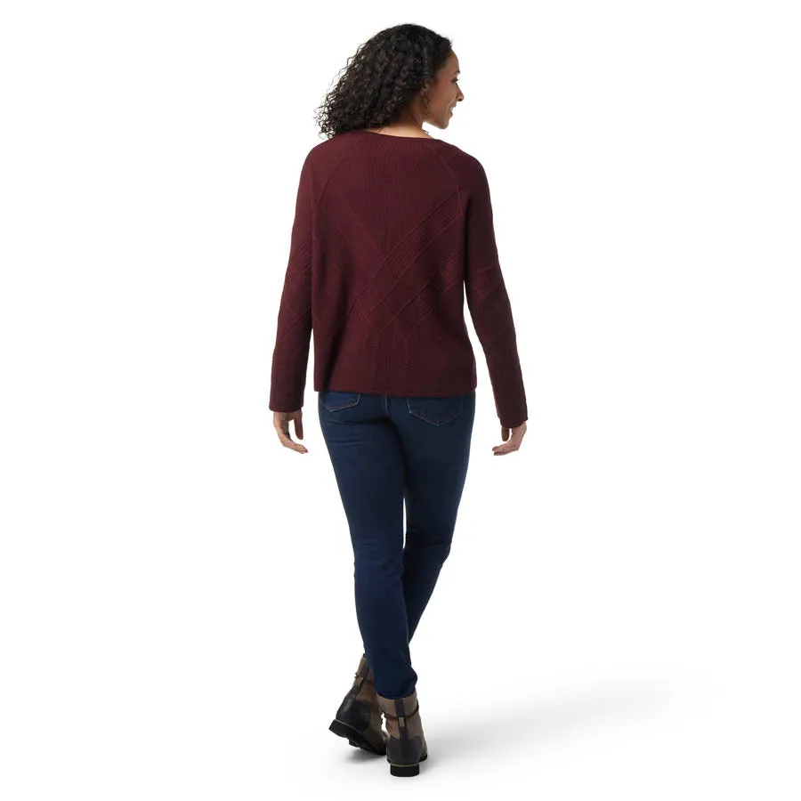 Smartwool Shadow Pine Cable V-Neck Womens Sweater 2023