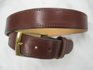 Smooth, Waxy Stitched Cowhide Leather Belt