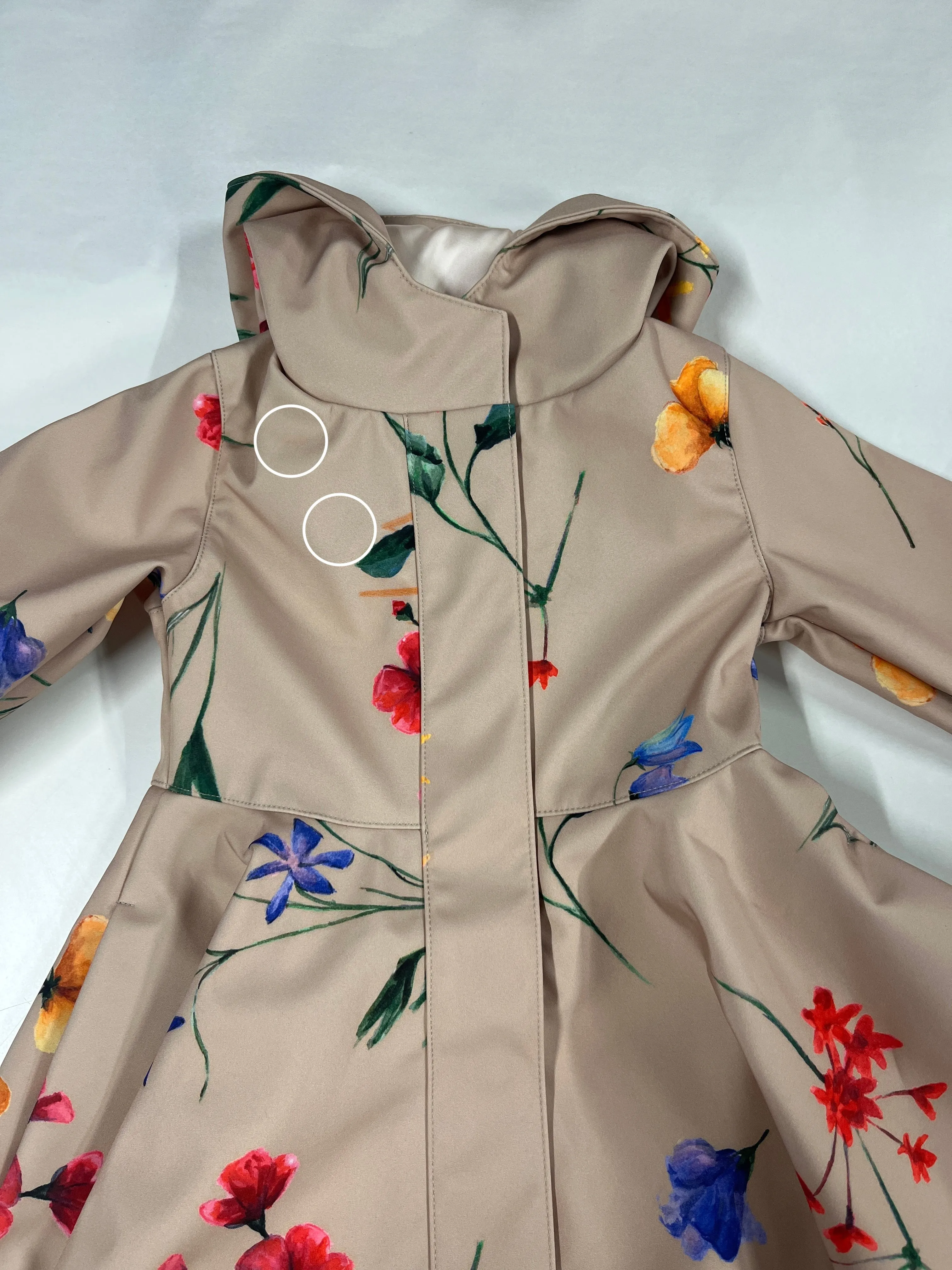 'Spring Bloom' Girls coat in size 98/104 (with imperfections)