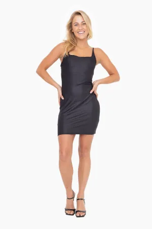 Square Neck Bodycon Dress - Black