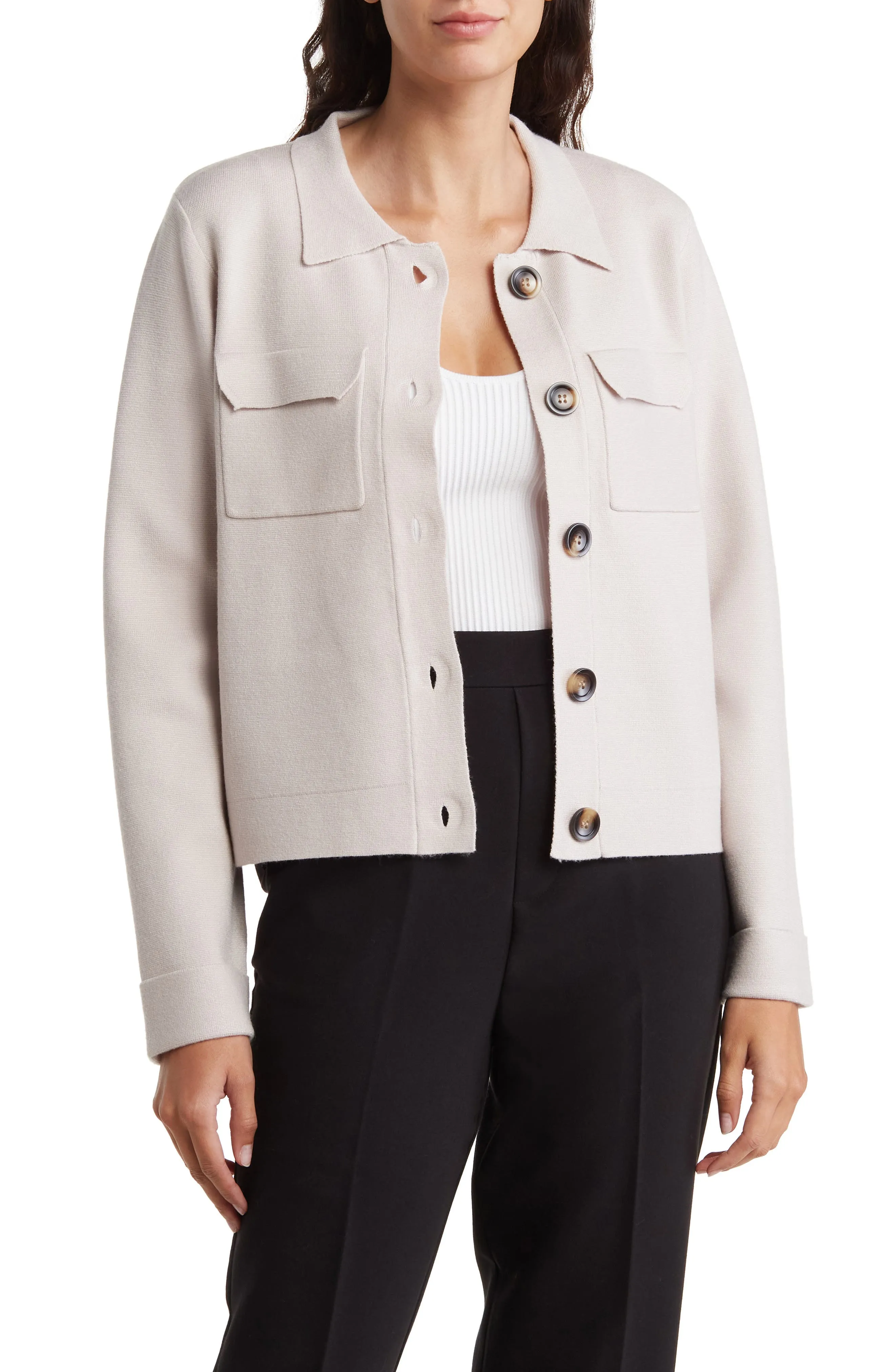 T Tahari Sweater Crop Jacket