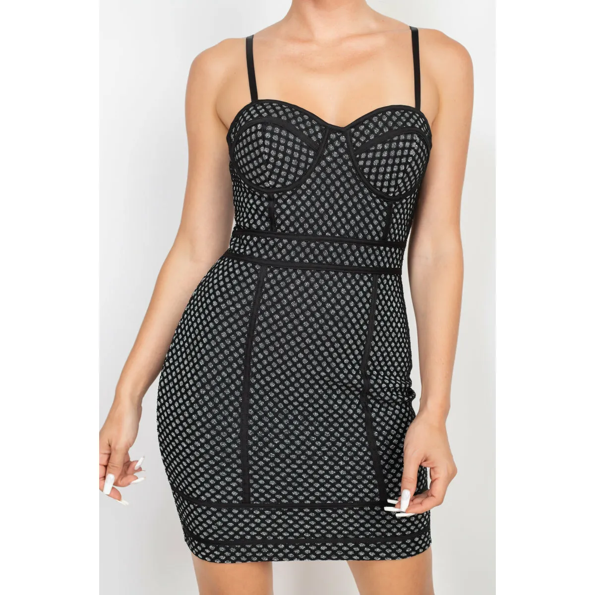 Tank Sparkle Honeycomb Mini Bodycon Dresser