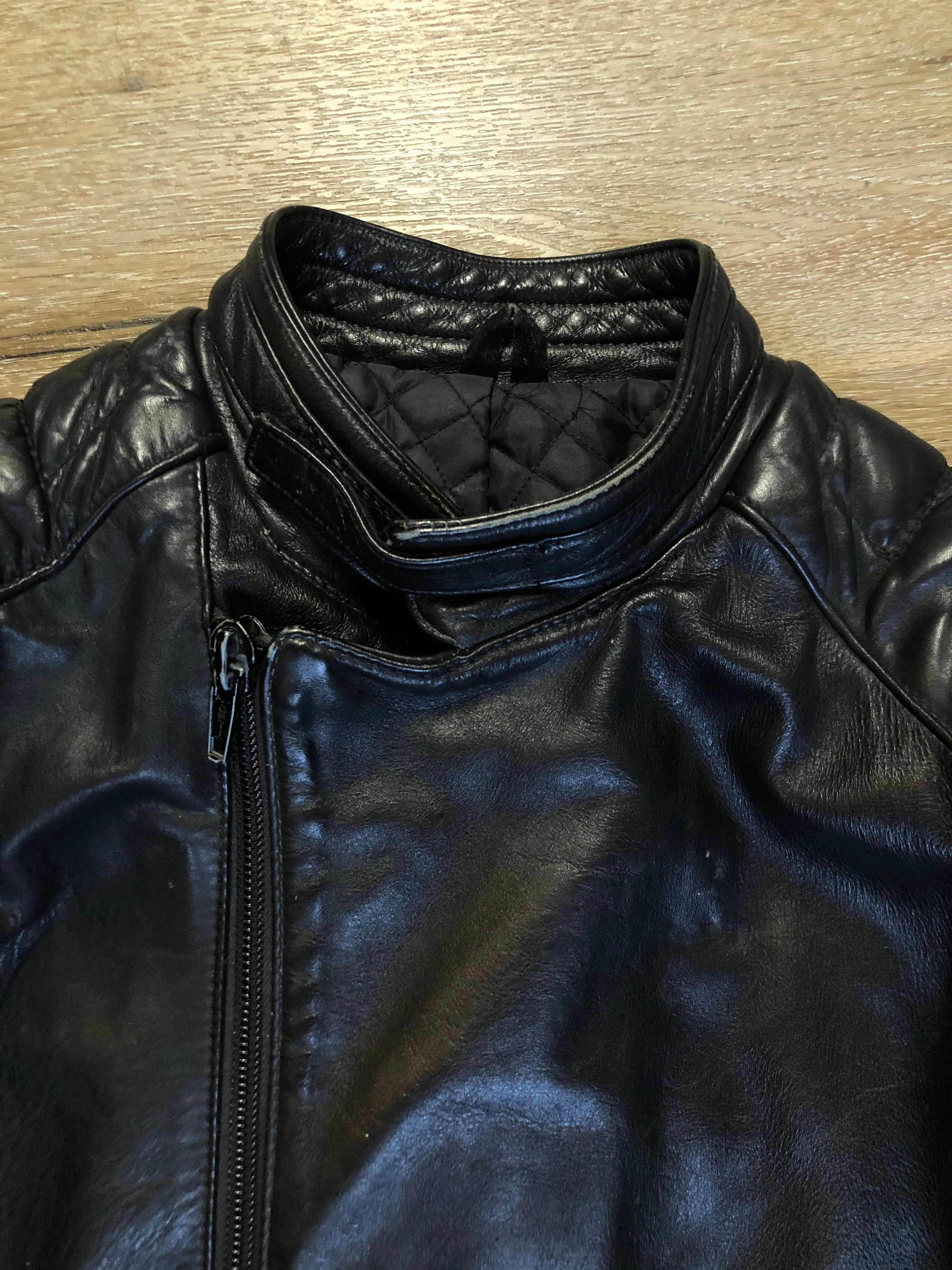 Taurus by Drospo Black Leather Moto Jacket, Made in Canada, SOLD