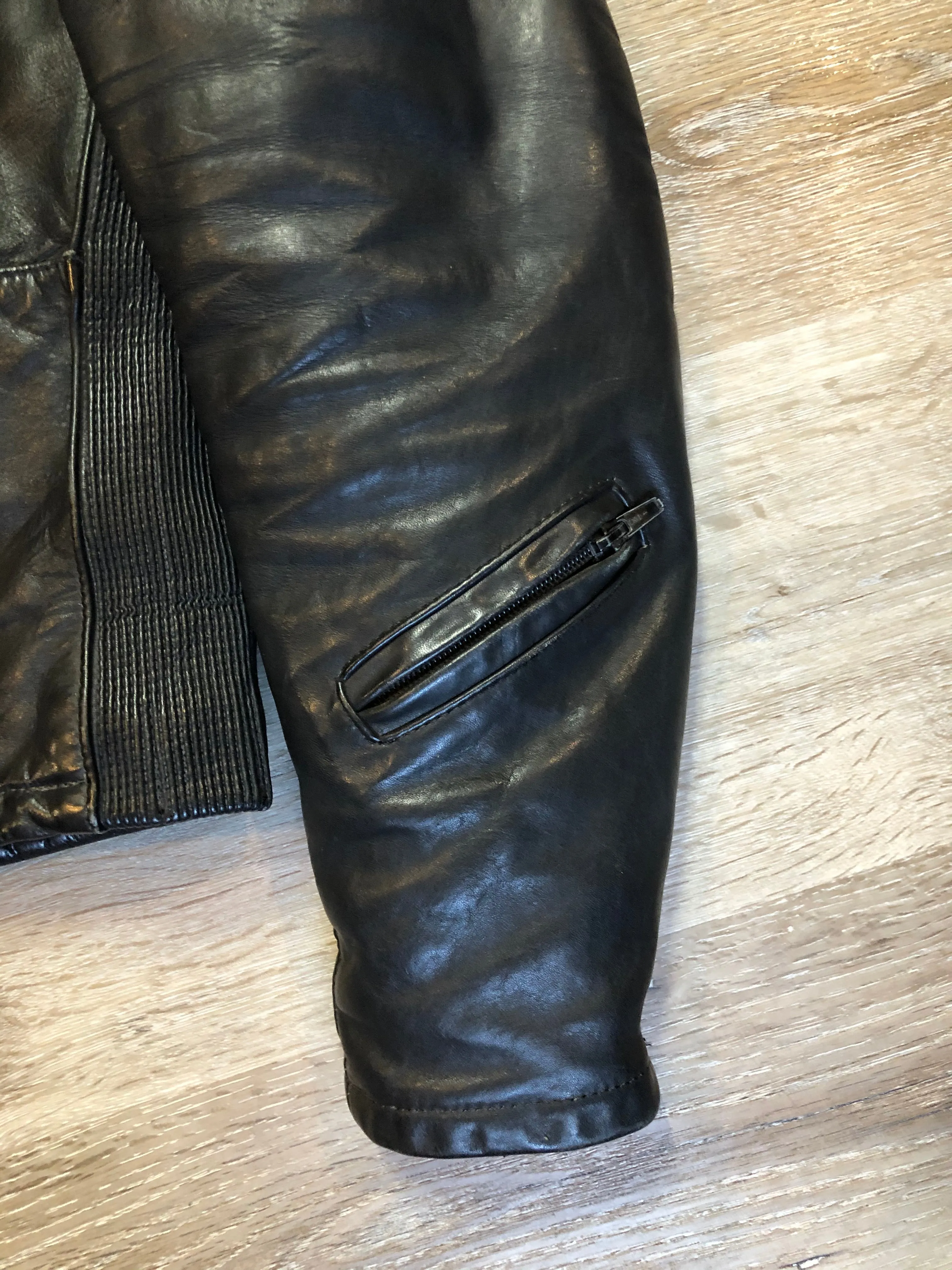 Taurus by Drospo Black Leather Moto Jacket, Made in Canada, SOLD