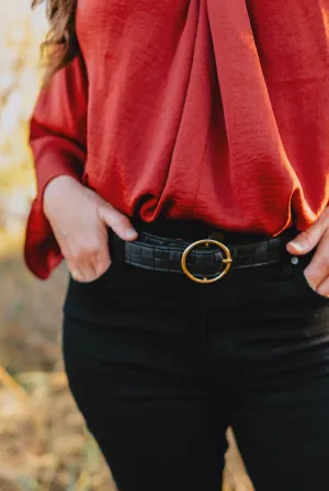 The Larna Leather Belt - Black