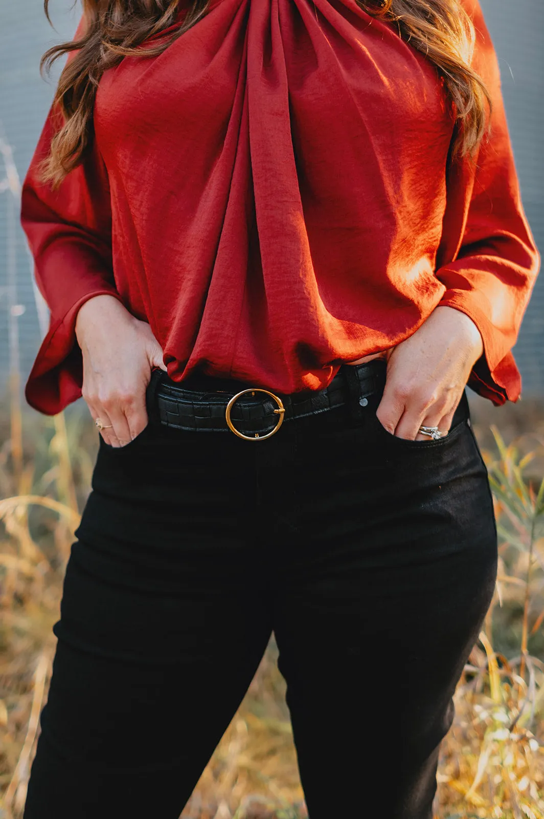 The Larna Leather Belt - Black