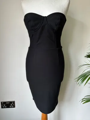 Topshop Black Bandeau Bodycon Dress Sizes 6, 8, 10