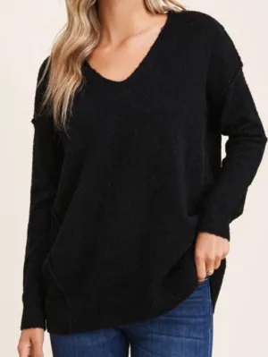 Vera V-Neck Sweater - Black