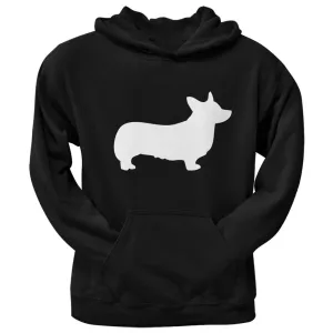 Welsh Corgi Silhouette Black Adult Pullover Hoodie