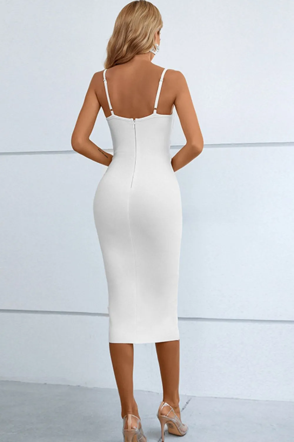 Wjczt Cutout Spaghetti Strap Bodycon Dress