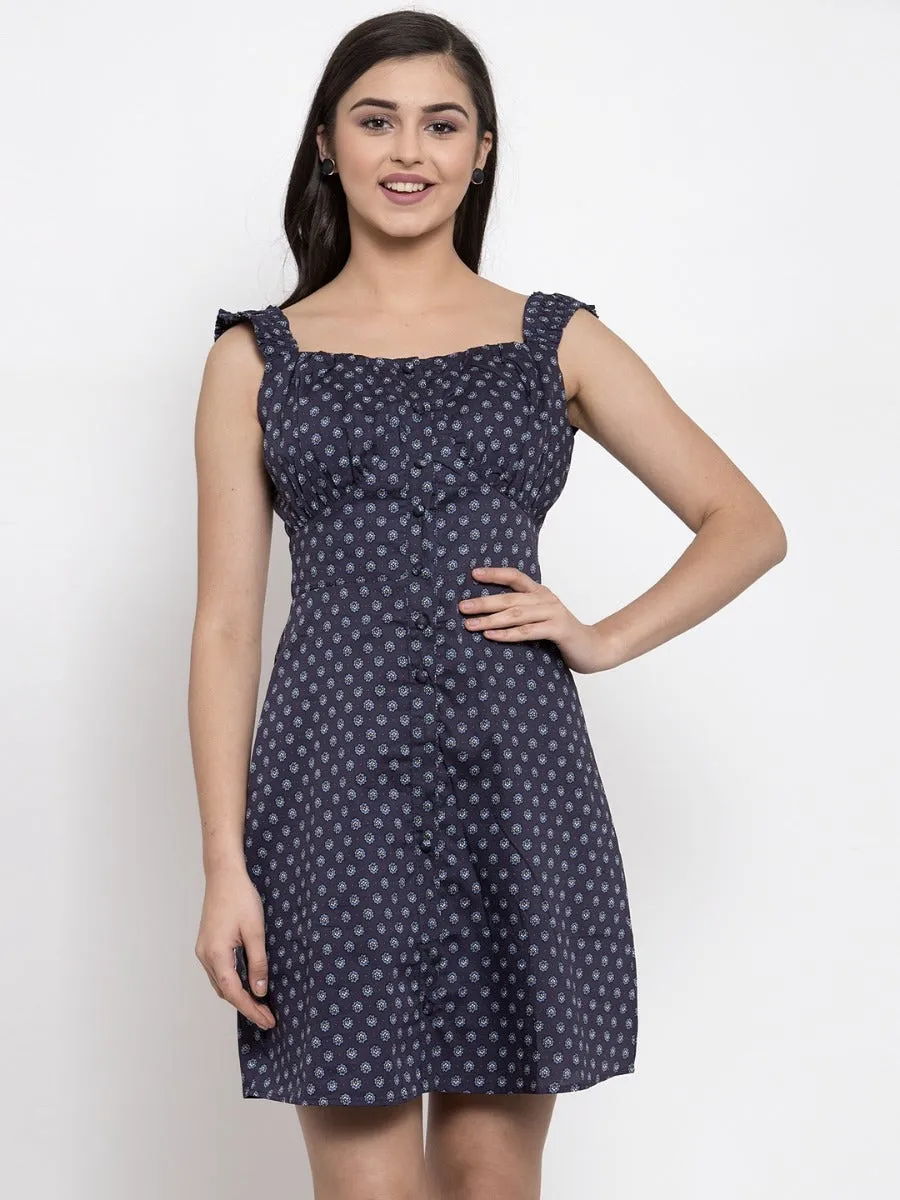 Women Printed Sleeveless Knee Length Sheath Dress