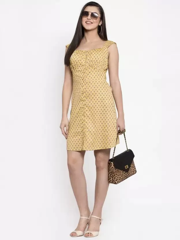 Women Printed Sleeveless Knee Length Sheath Dress