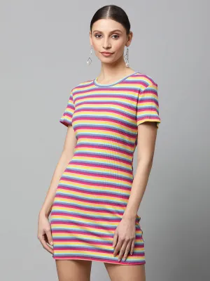 Women Striped Slim Fit Bodycon Dress