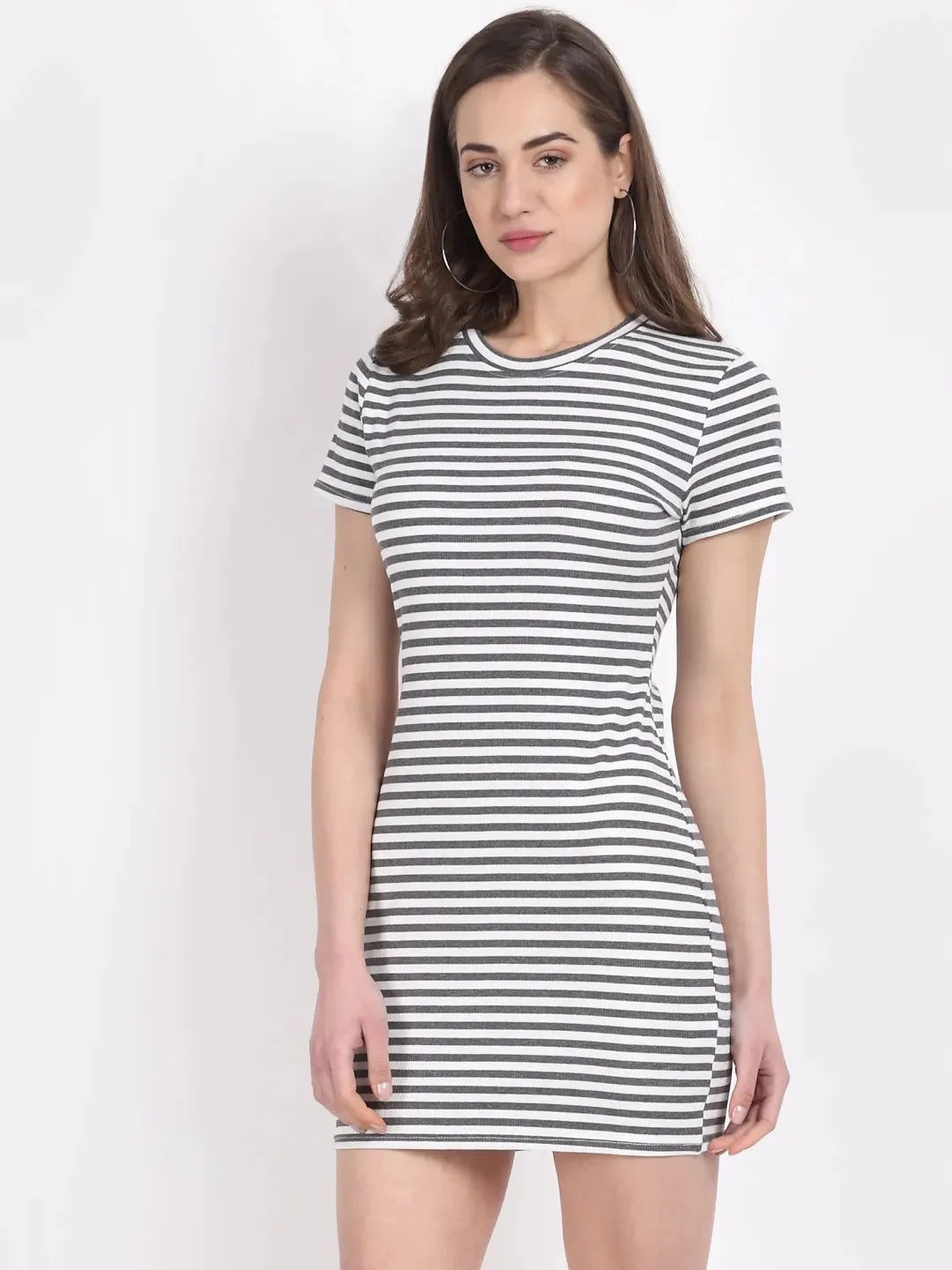 Women Striped Slim Fit Bodycon Dress