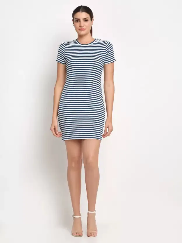 Women Striped Slim Fit Bodycon Dress