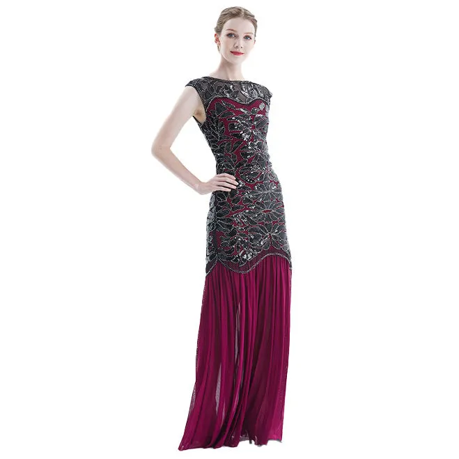 Women's 1920s Flapper Dress Vintage Gatsby Party Sequin Maxi Cocktail Dresses