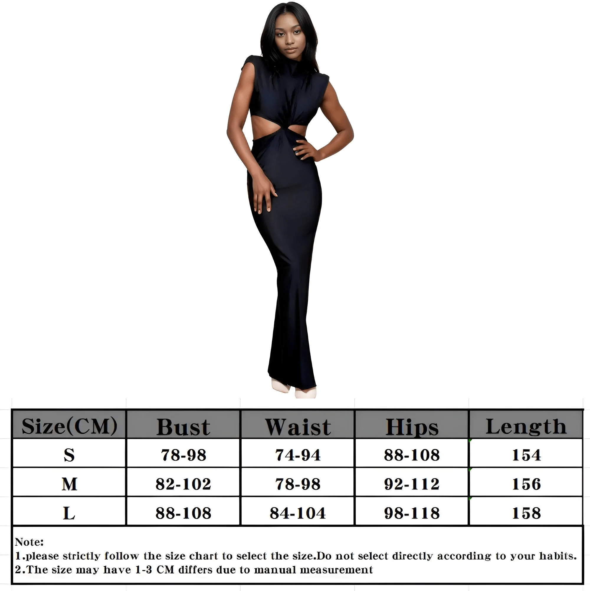 Women's Bodycon Tank Dresses Hollow Out Turtleneck Sexy Maxi Dress For Women Fashion Solid Sleeveless Club Party Dress